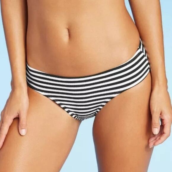 New* Black & White Striped Cheeky Bikini Bottom | XL | NWOT - Picture 2 of 8
